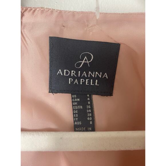 NWT ADRIANNA PAPELL DRESS GOWN 4 PINK FORMAL EVENING WEDDING GUEST BRIDESMAID - Picture 4 of 16